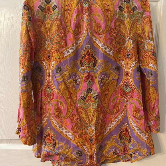 Ralph Lauren Orange Ruffled 3/4 Sleeve Blouse - Picture 2 of 3